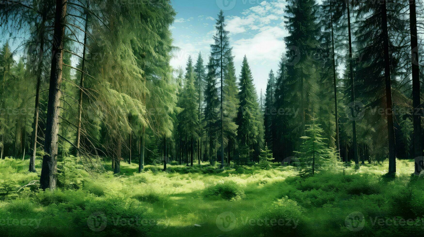tree pristine evergreen forest ai generated photo