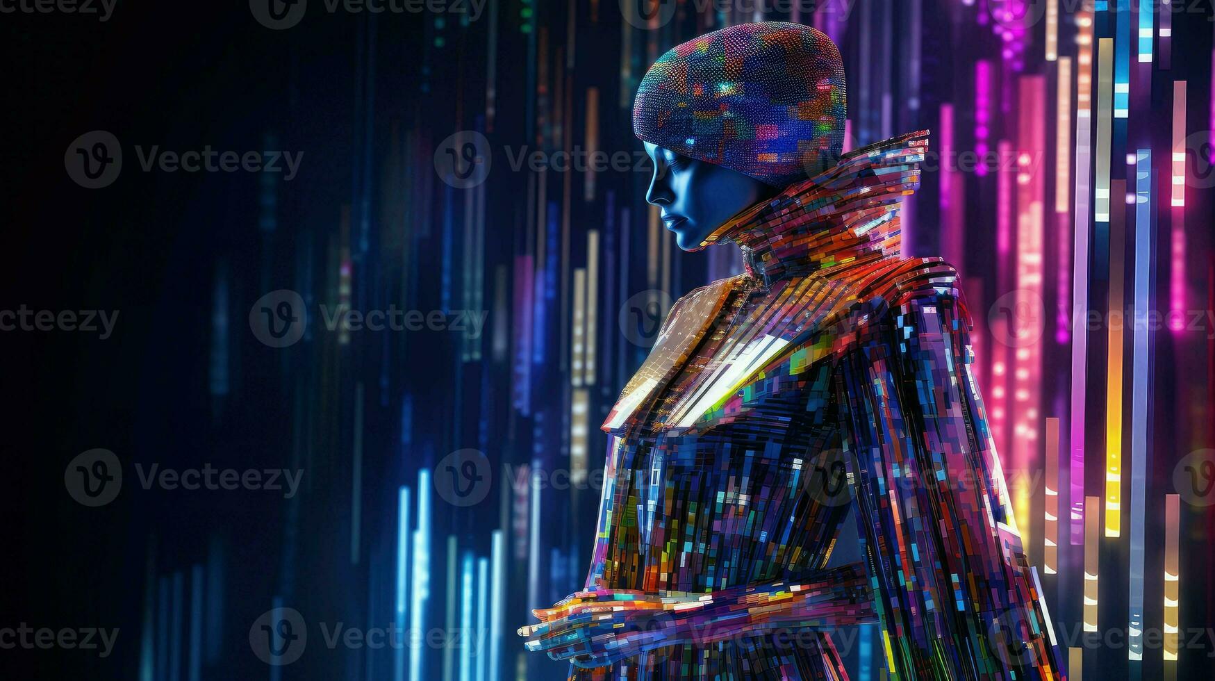 science voxel data flow ai generated photo