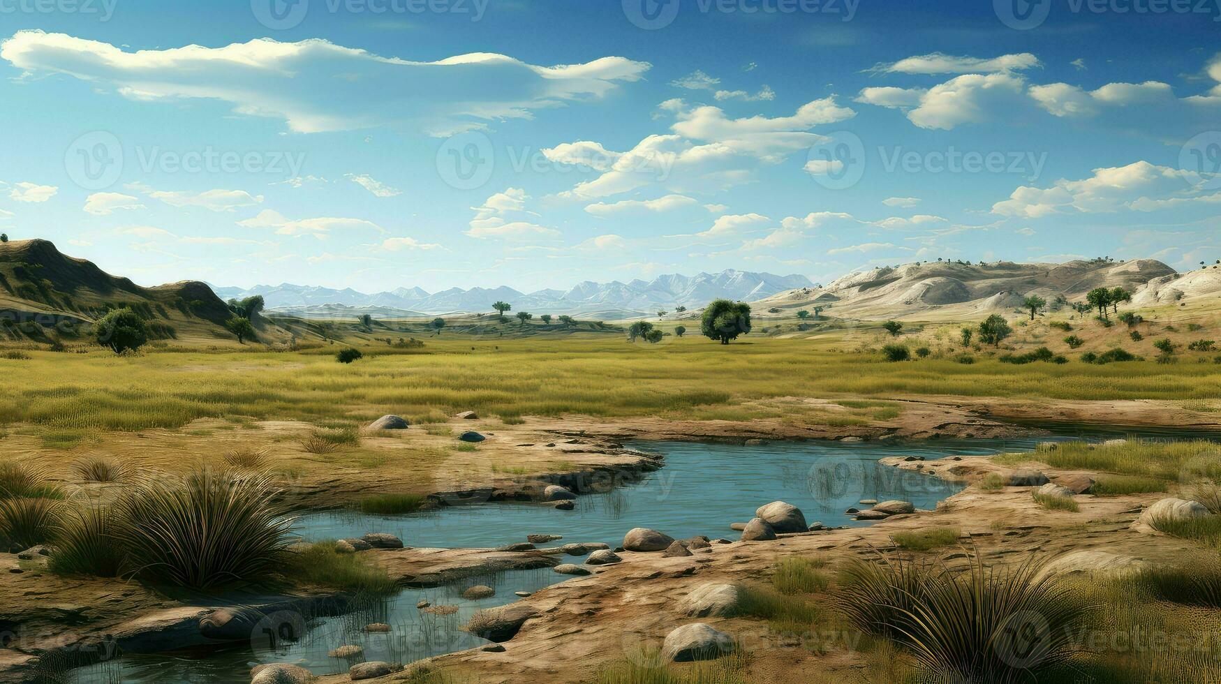 mountain semi desert grasslands ai generated photo
