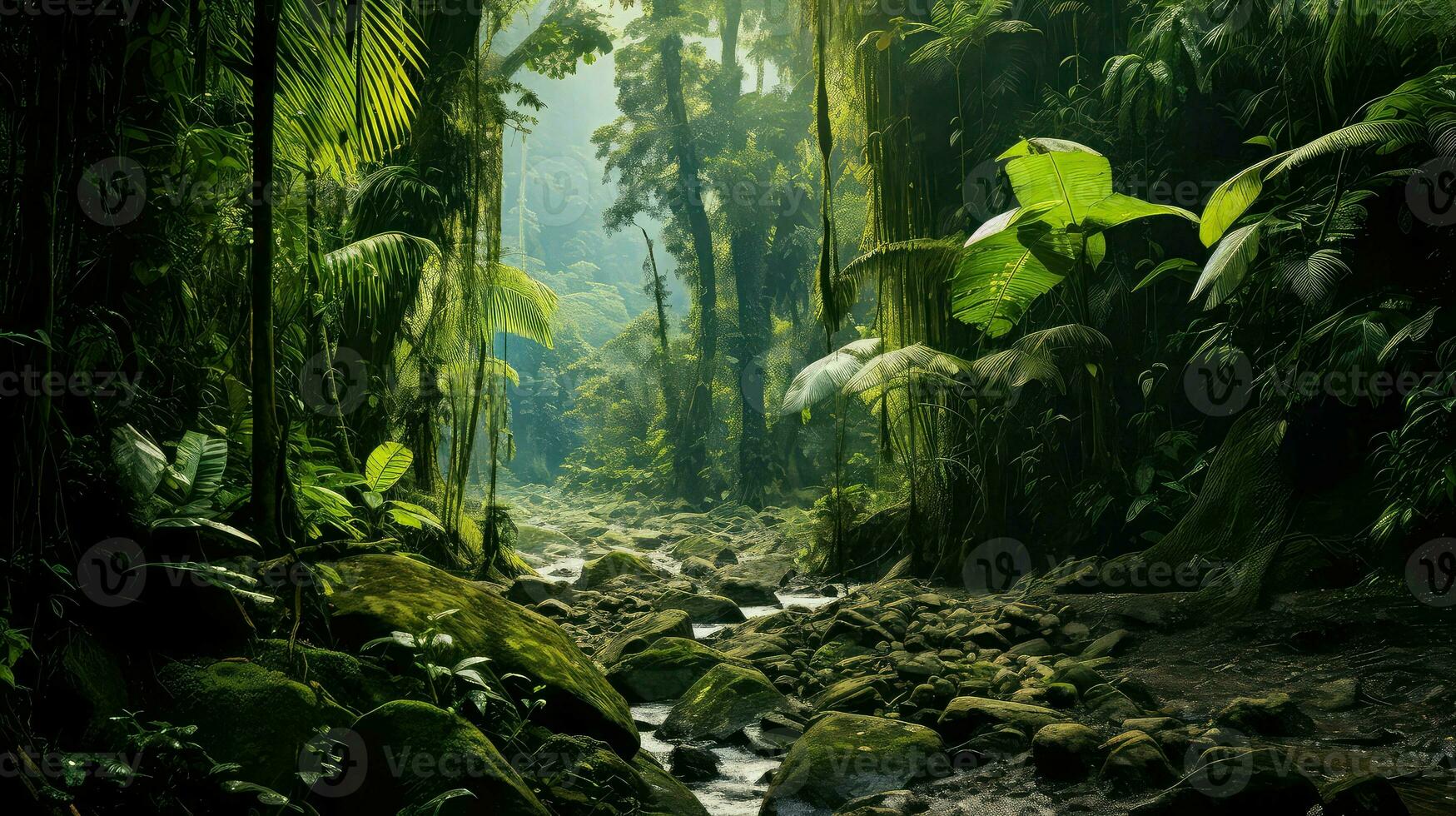 beautiful tropic forest landscape ai generated photo