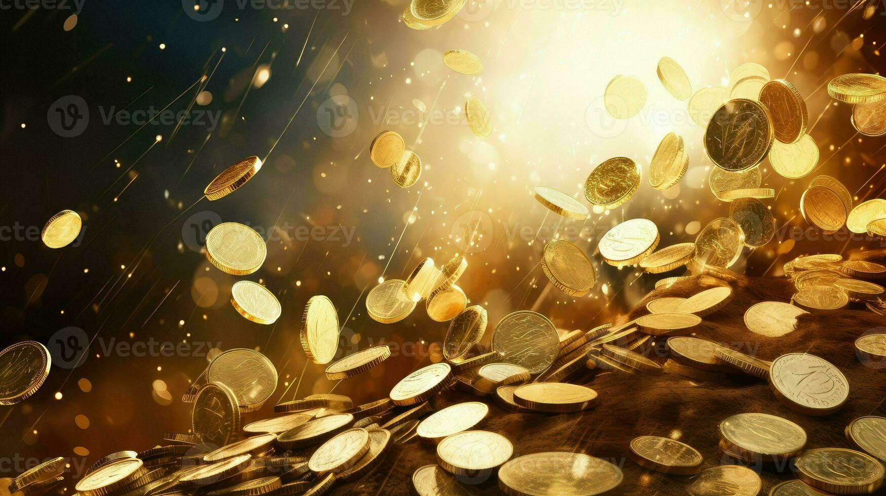 casino gold coin explosion ai generated photo