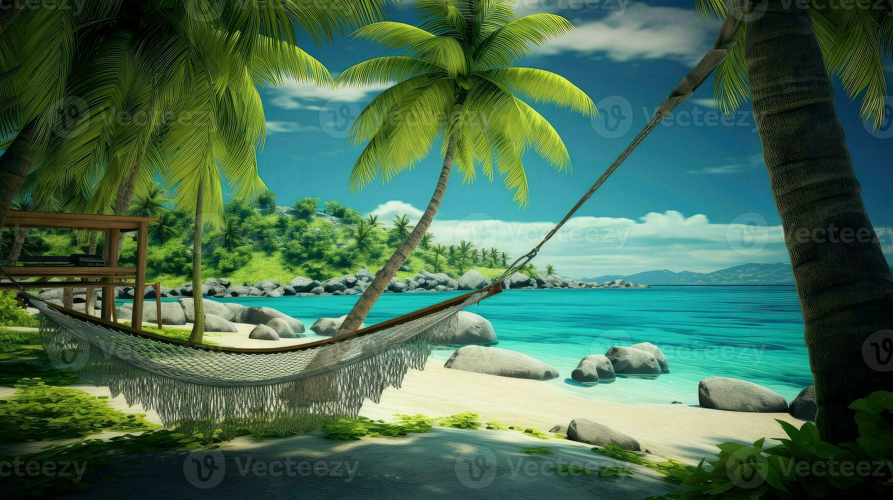 travel tropical island getaway ai generated photo