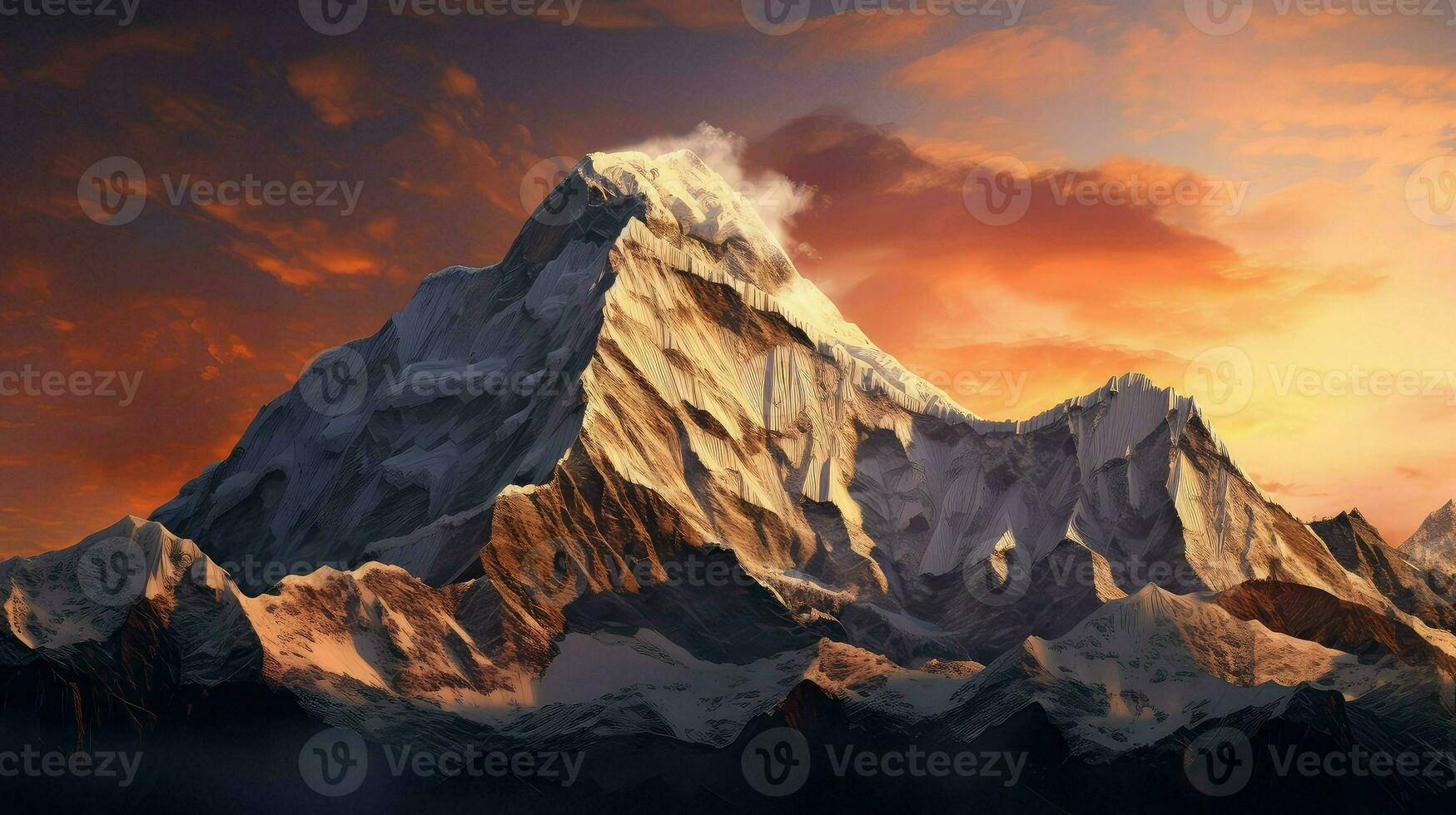 sky sunrise over himalayas ai generated photo