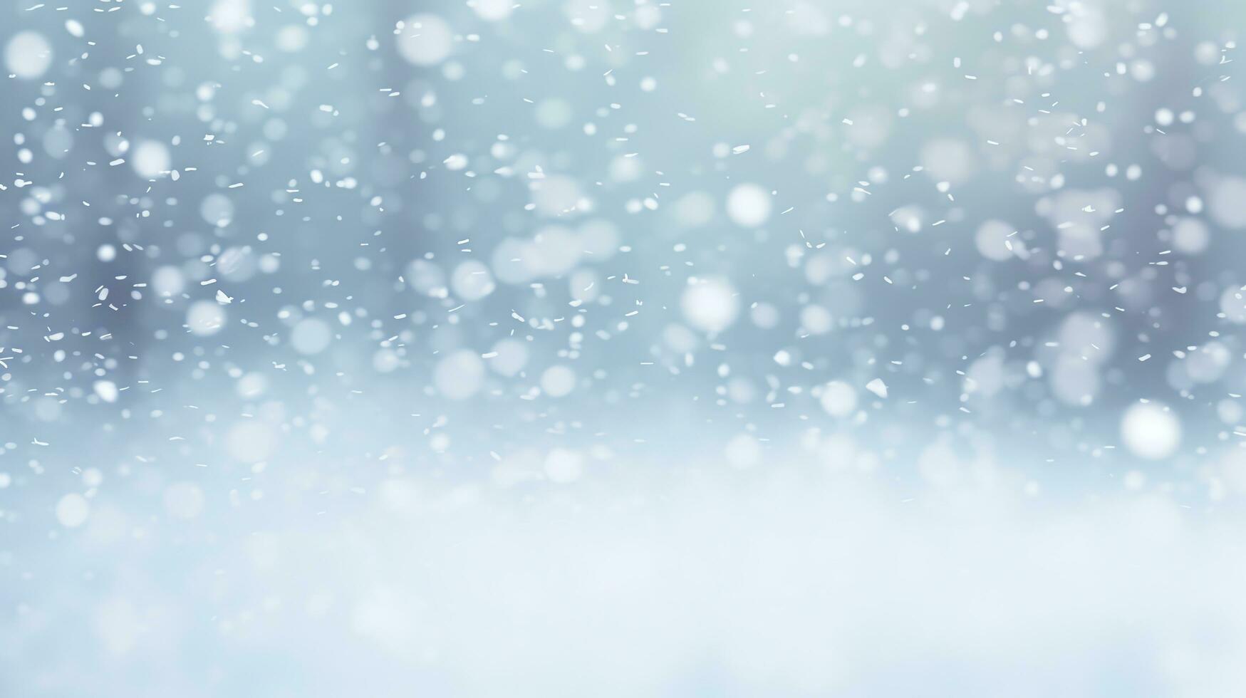 Abstract snow falling on blurred winter landscape background, for design and template, AI Generated photo