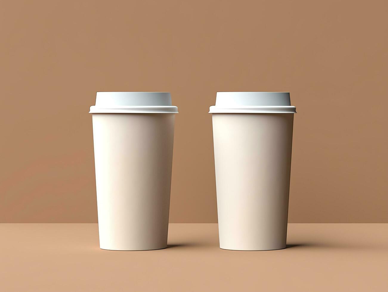 Blank empty paper coffee cup mockup for take away, branding identity, AI Generated photo