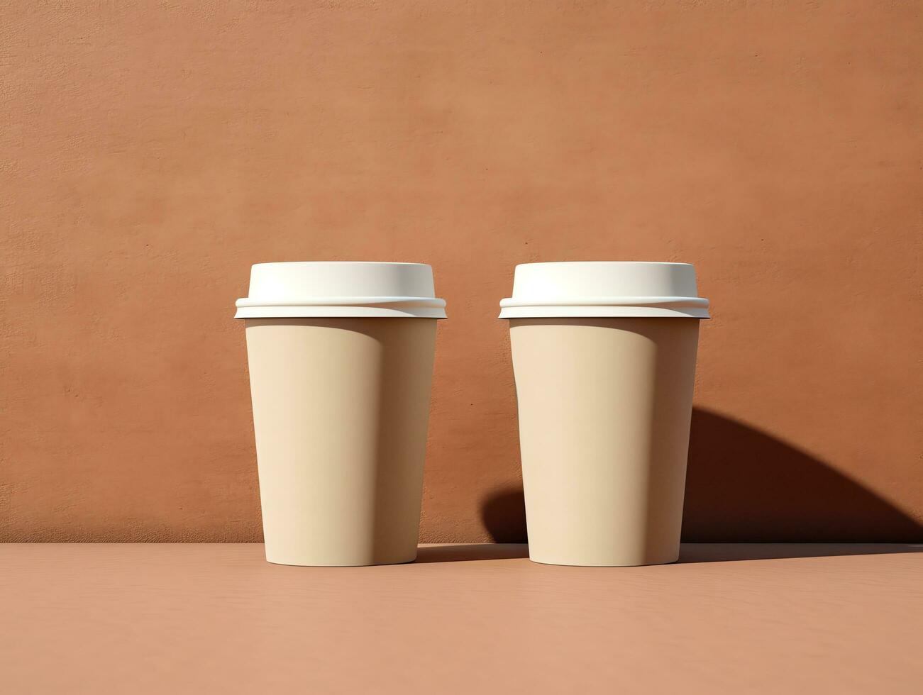 Blank empty paper coffee cup mockup for take away, branding identity, AI Generated photo
