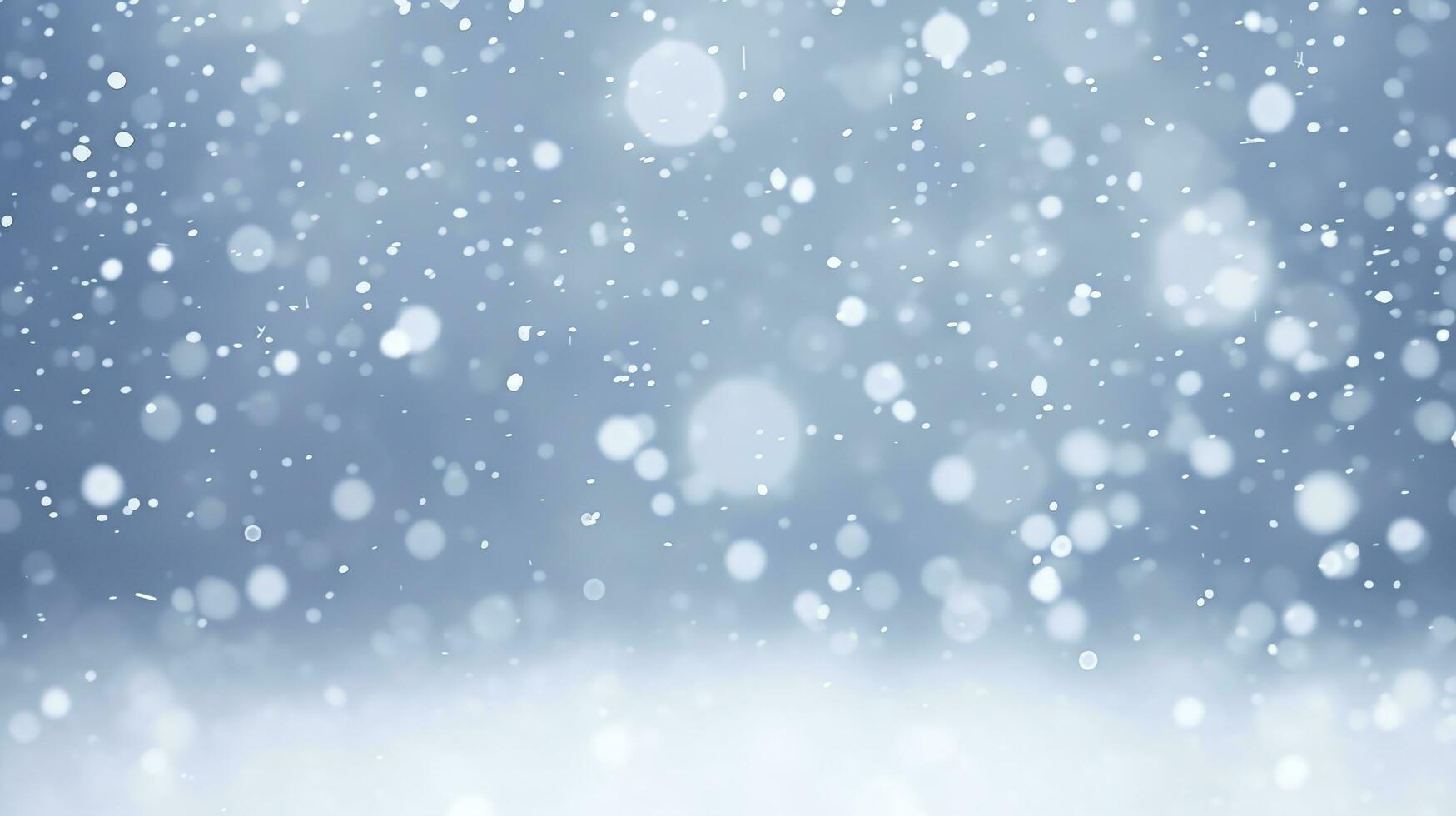Abstract snow falling on blurred winter landscape background, for design and template, AI Generated photo
