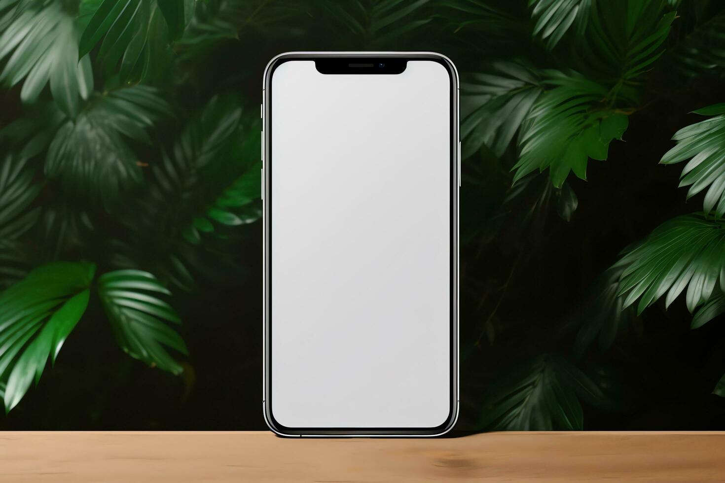 Blank screen mobile phone with mockup copy space, aesthetic social media template, AI Generated photo