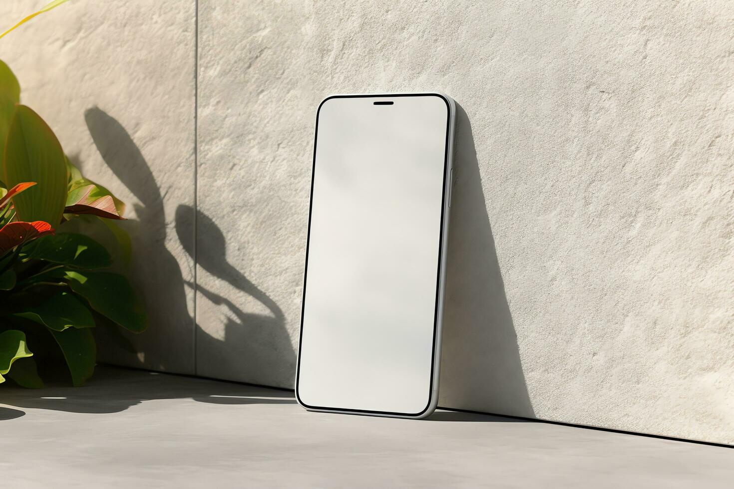 Blank screen mobile phone with mockup copy space, aesthetic social media template, AI Generated photo