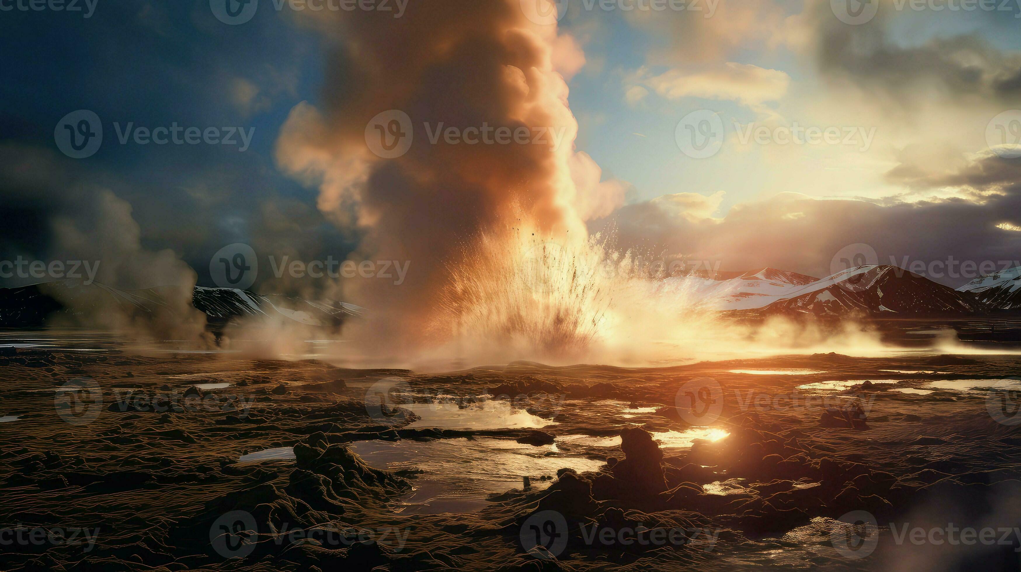 water volcanic geysers erupting ai generated 32458155 Stock Photo at