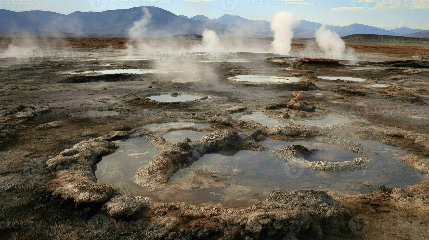 volcano volcanic mud pots ai generated photo