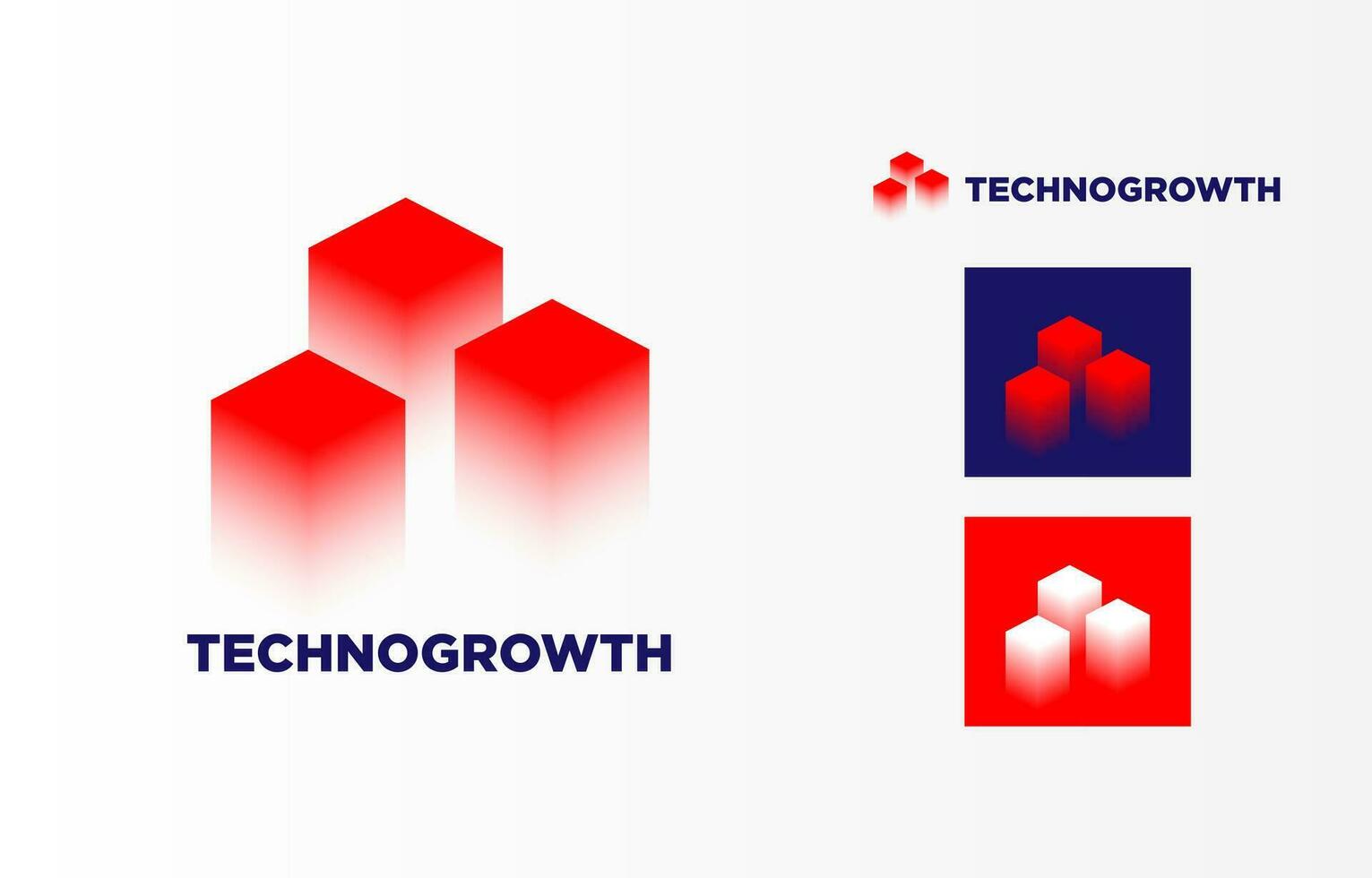Square long shadow modern gradient isometric logo vector