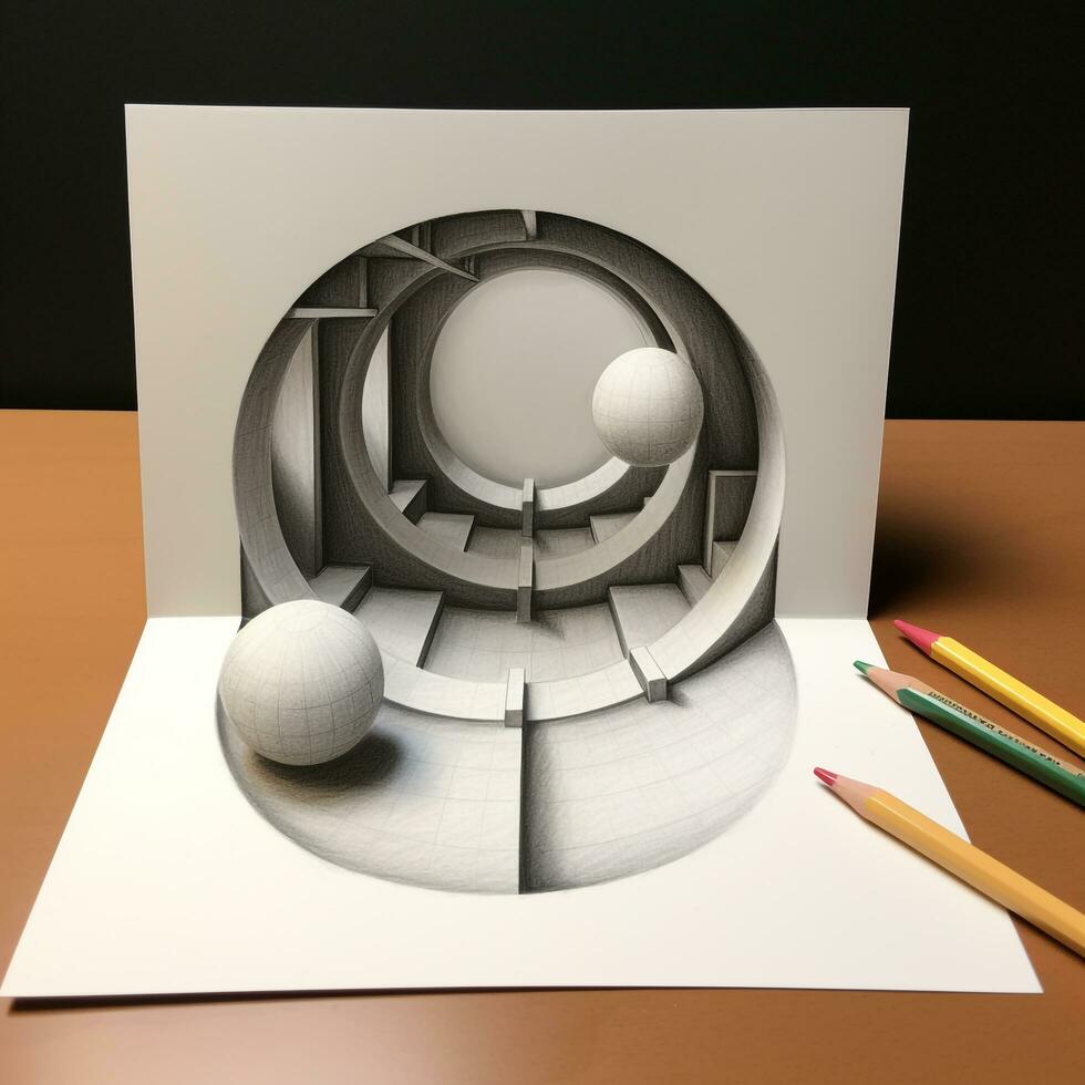 circle 3d draw photo