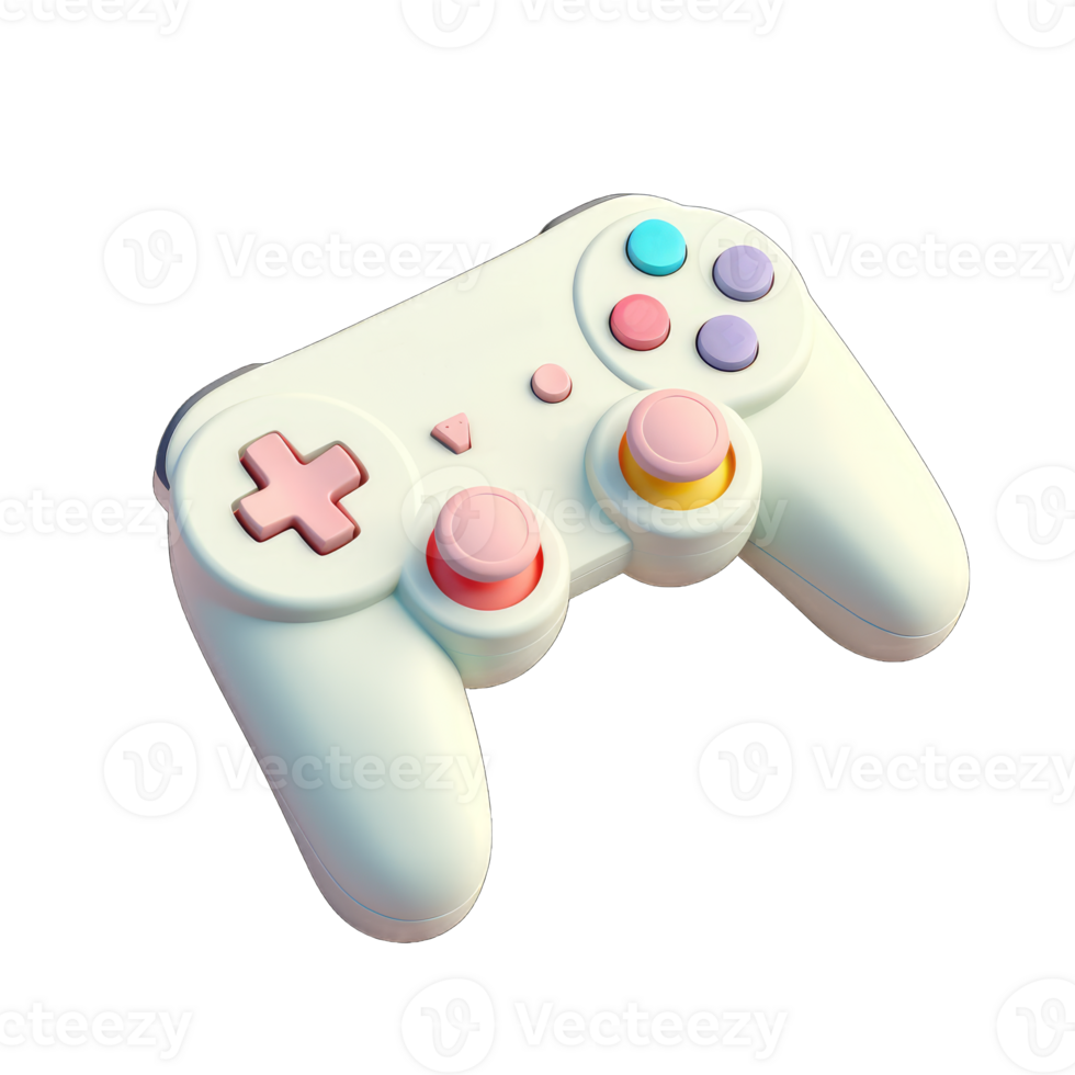 Realistic gamepad isolated on transparent background. Vector illustration, AI Generated png