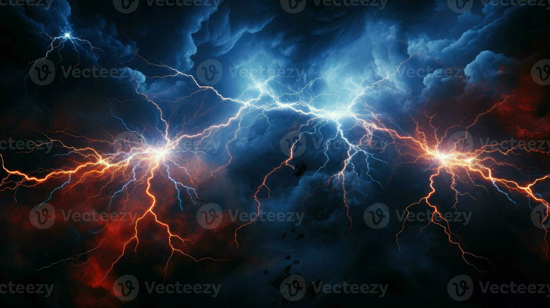 energy lightning collision powerful ai generated photo