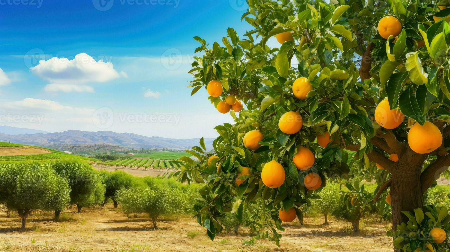 orchard cyprus citrus groves ai generated photo
