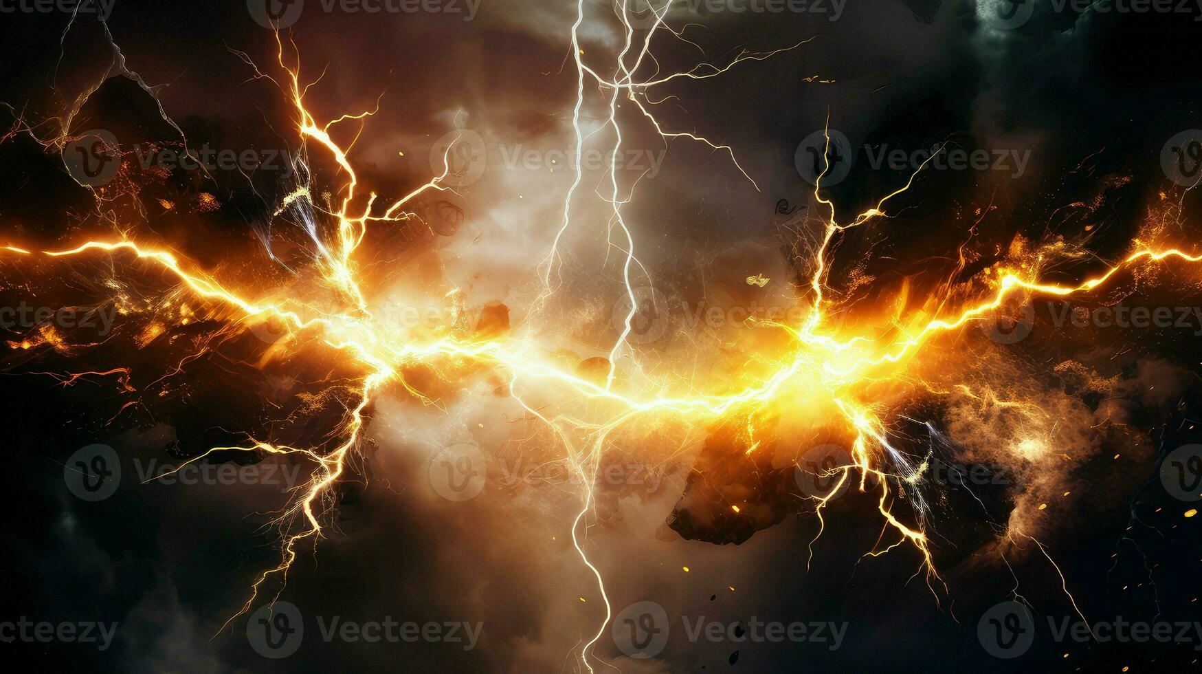 energy lightning collision powerful ai generated photo