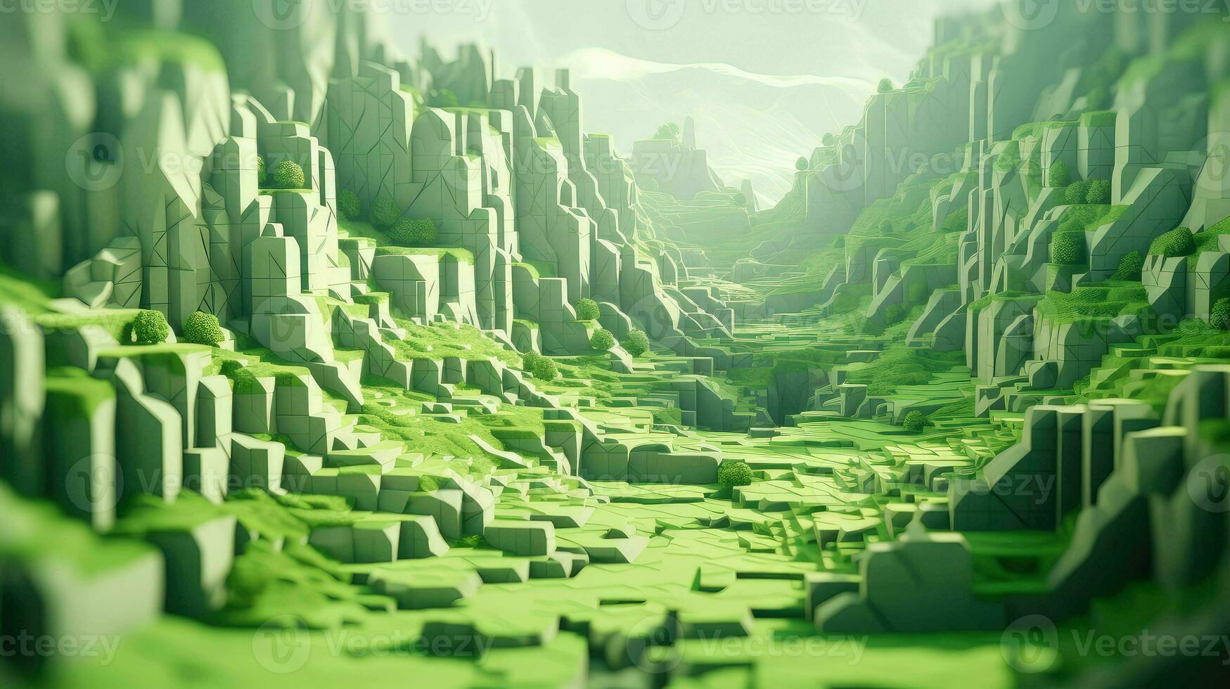 abstract voxel surface landscape ai generated photo