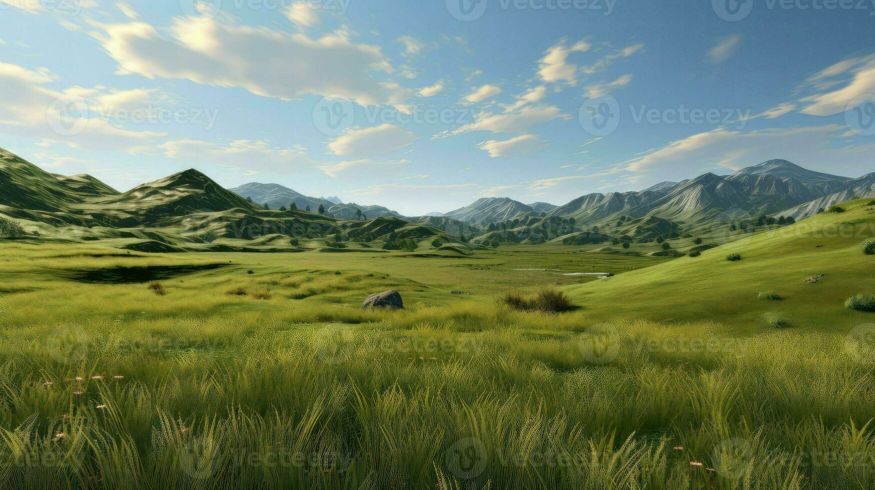 nature foothill grasslands grassy ai generated photo