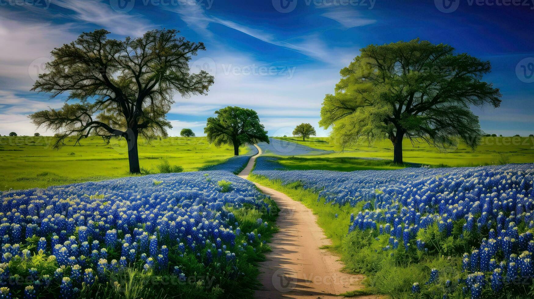 nature texas bluebonnet trails ai generated photo
