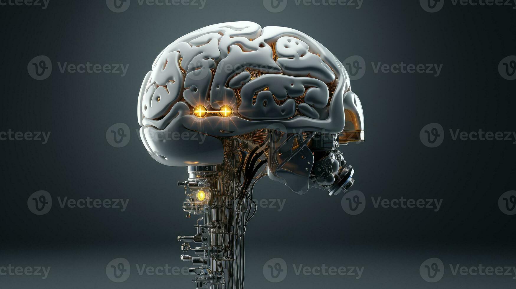 science artificial brain implant ai generated photo