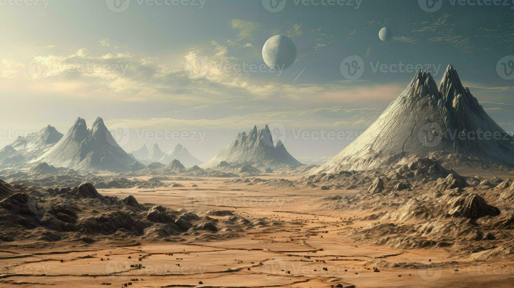 landscape lunar volcanic cones ai generated photo