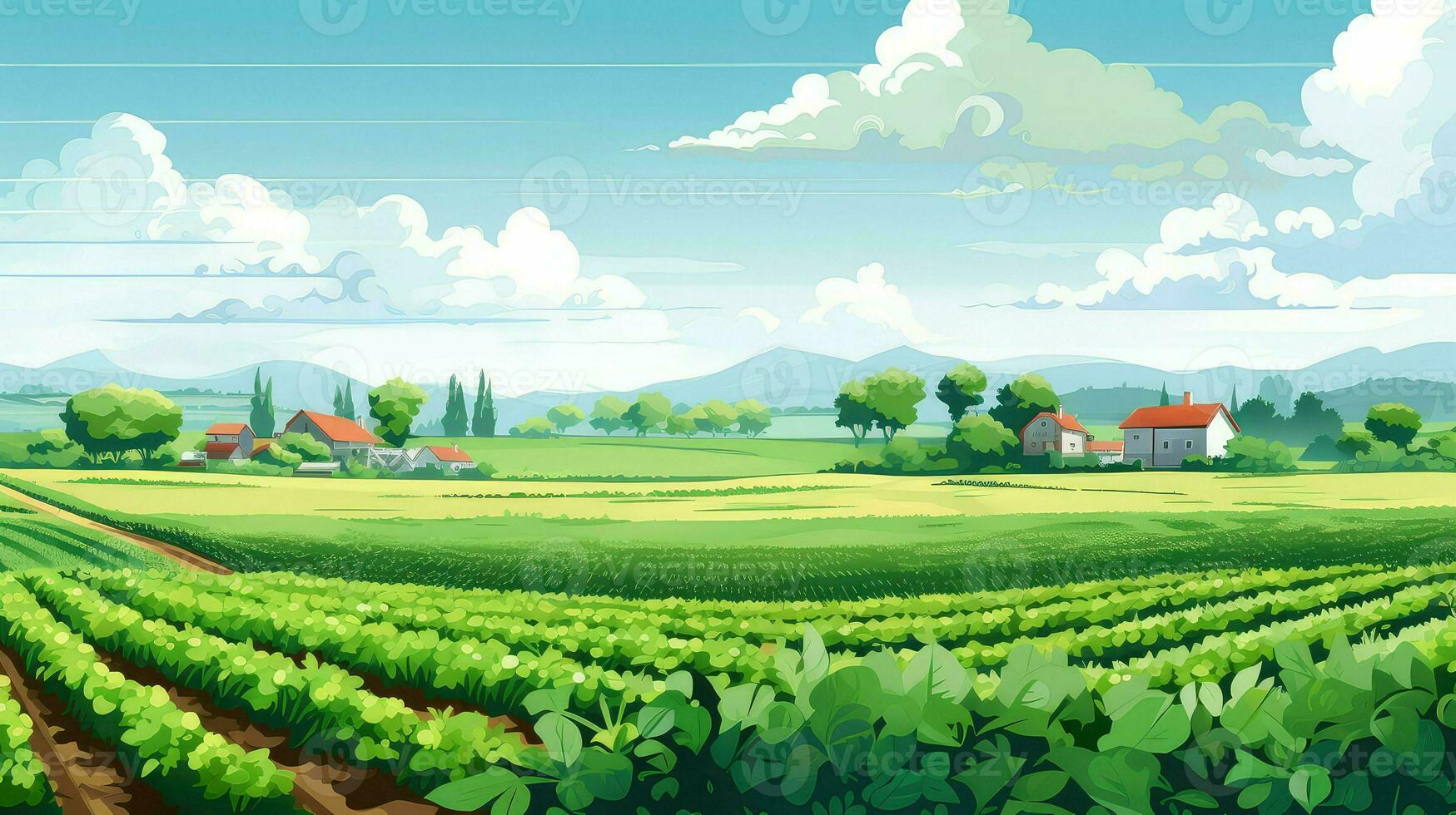 nature european farmland agricultural ai generated photo