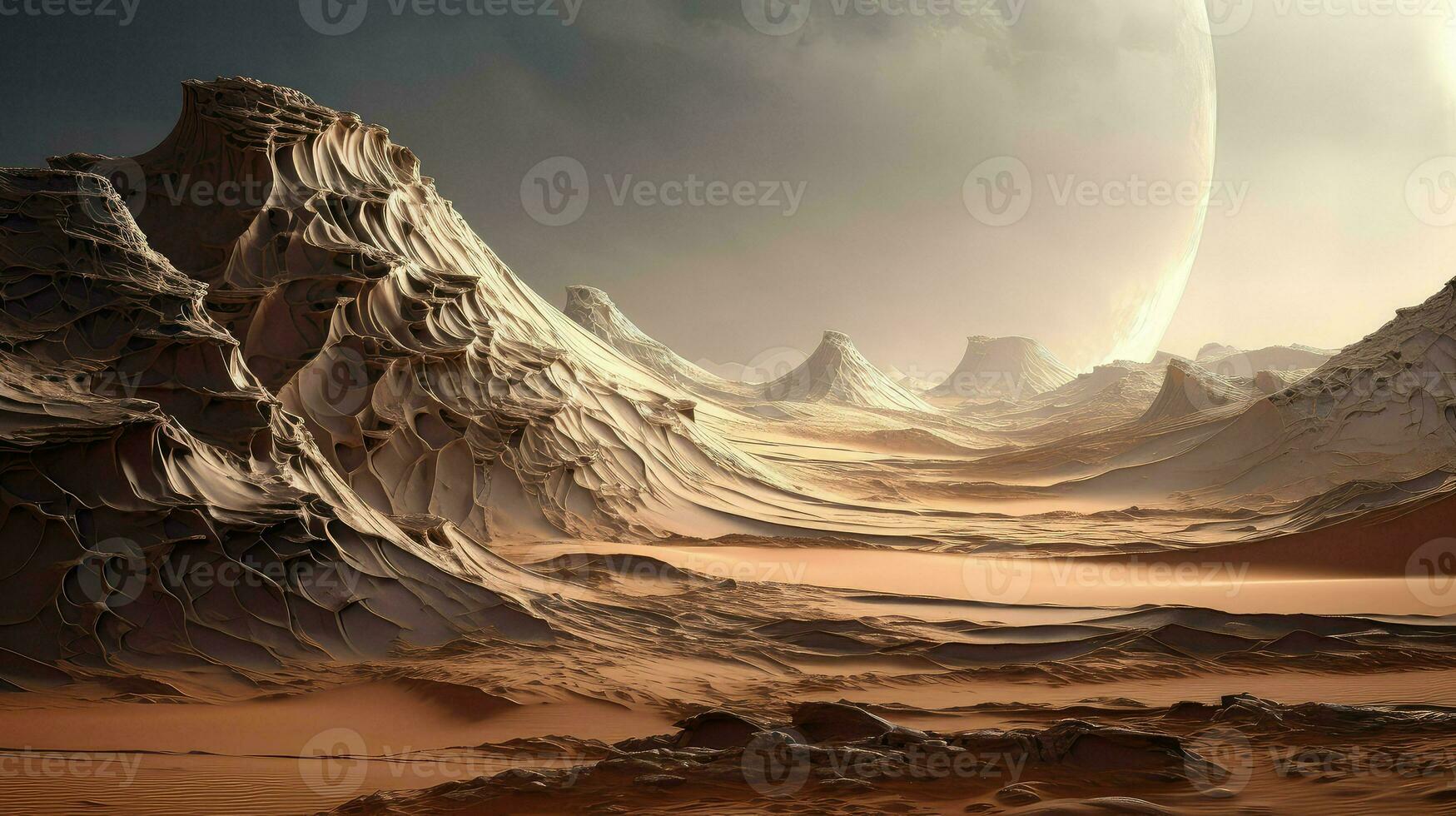 sand moon sculpted dunes ai generated photo