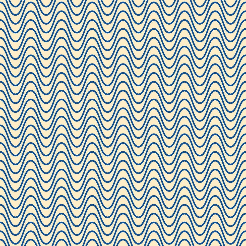 Abstract seamless pattern with wavy lines. Vector illustration of waves. Background with optical illusion. Texture with curved and squiggly geometric lines in row.