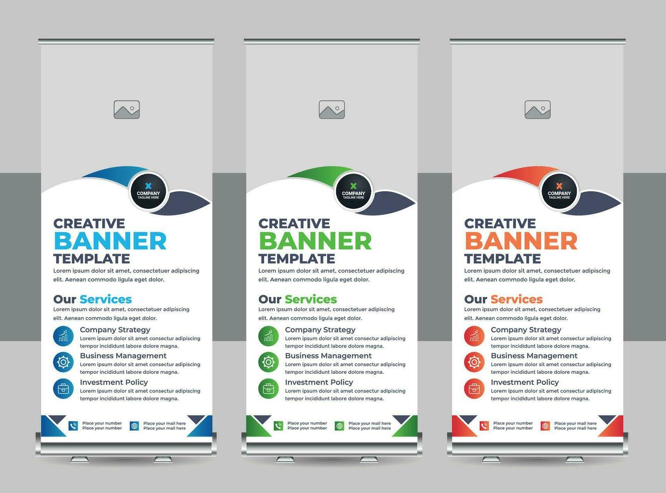 Modern roll up banner design template, Corporate rollup or X banner design template vector