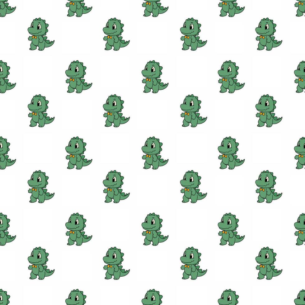 Cute seamless crocodile pattern design for decorating, backdrop, fabric, wallpaper and etc. vector