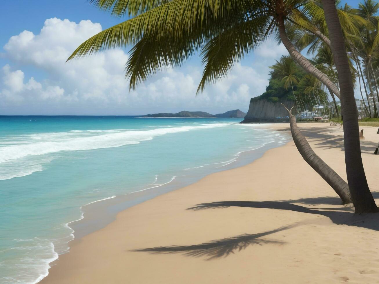 playa hermosa cerca arriba imagen ai generado foto