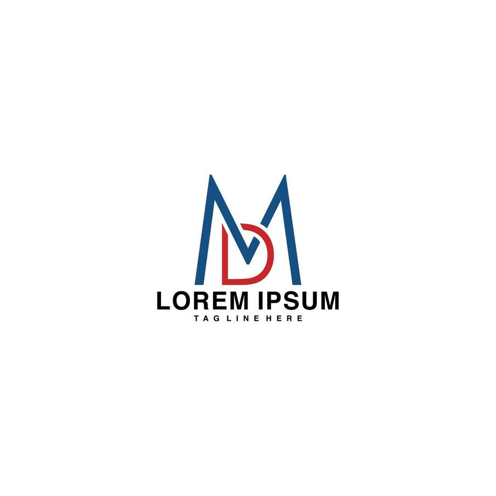MD Letter Initial Logo Design Template Vector Illustration