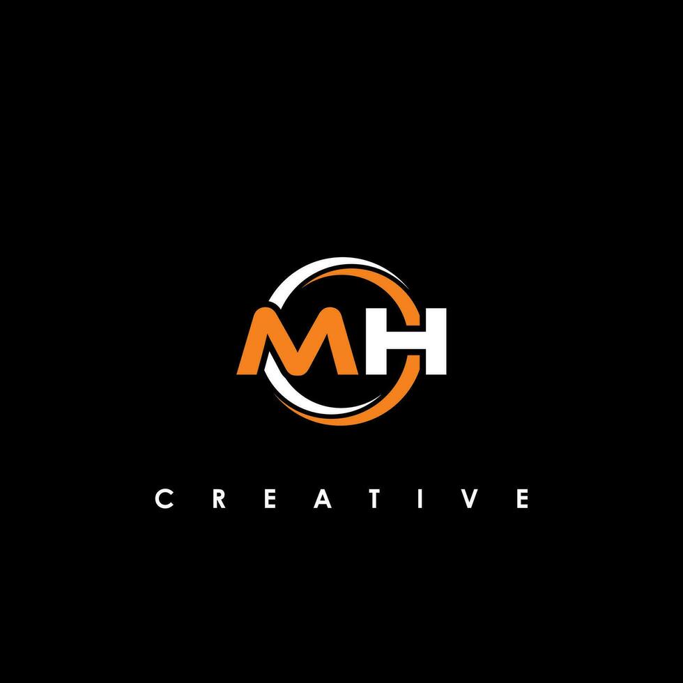 MH Letter Initial Logo Design Template Vector Illustration