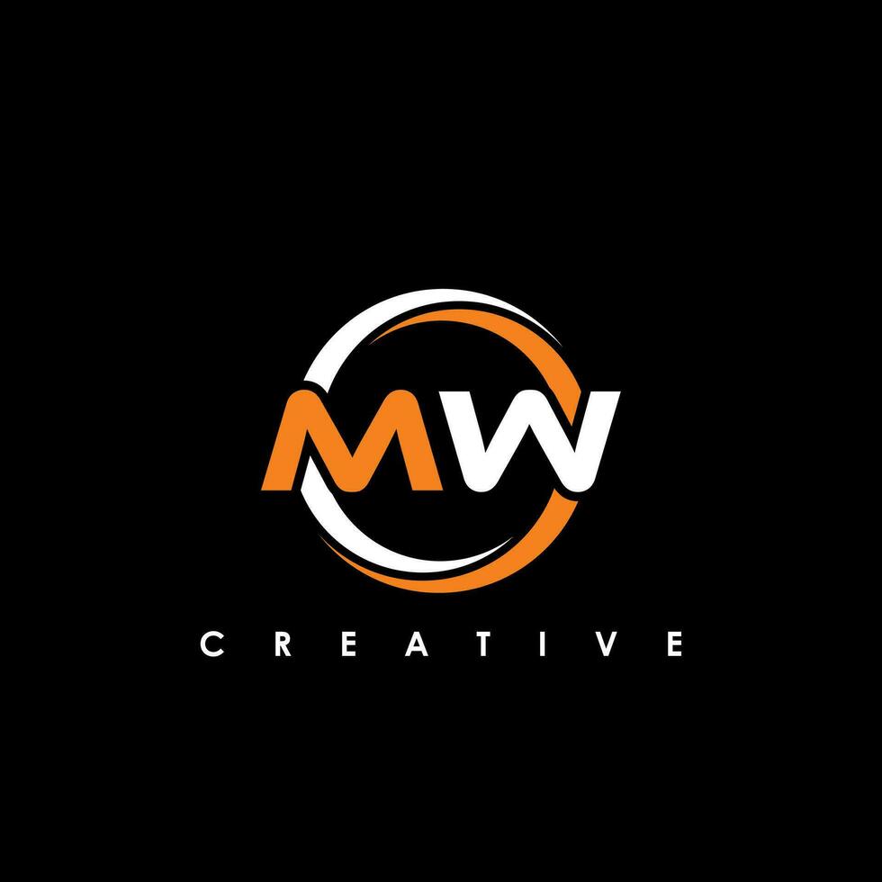 MW Letter Initial Logo Design Template Vector Illustration