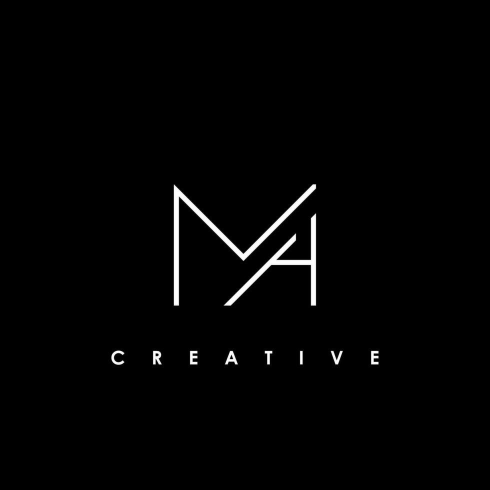 MH Letter Initial Logo Design Template Vector Illustration