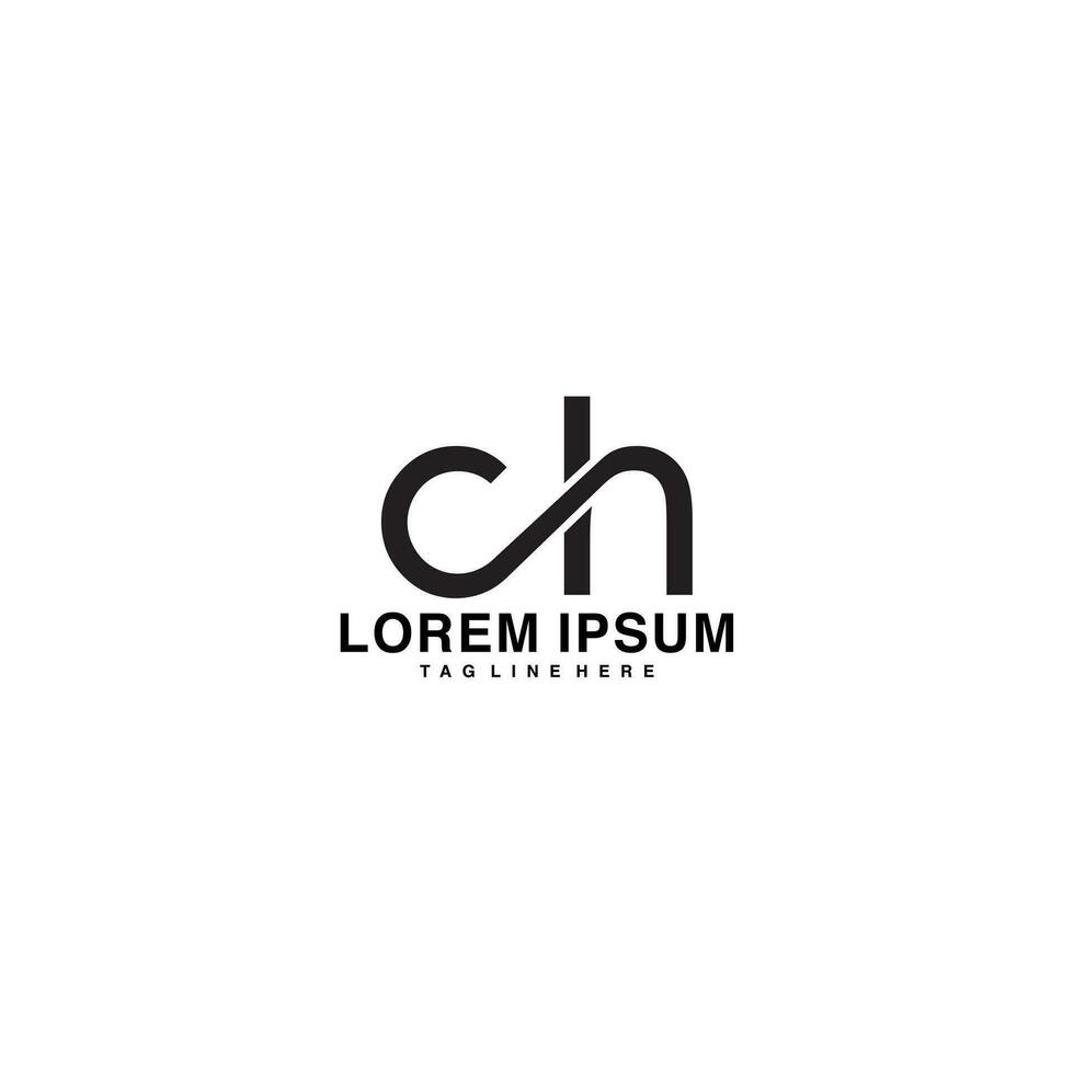 CH Letter Initial Logo Design Template Vector Illustration
