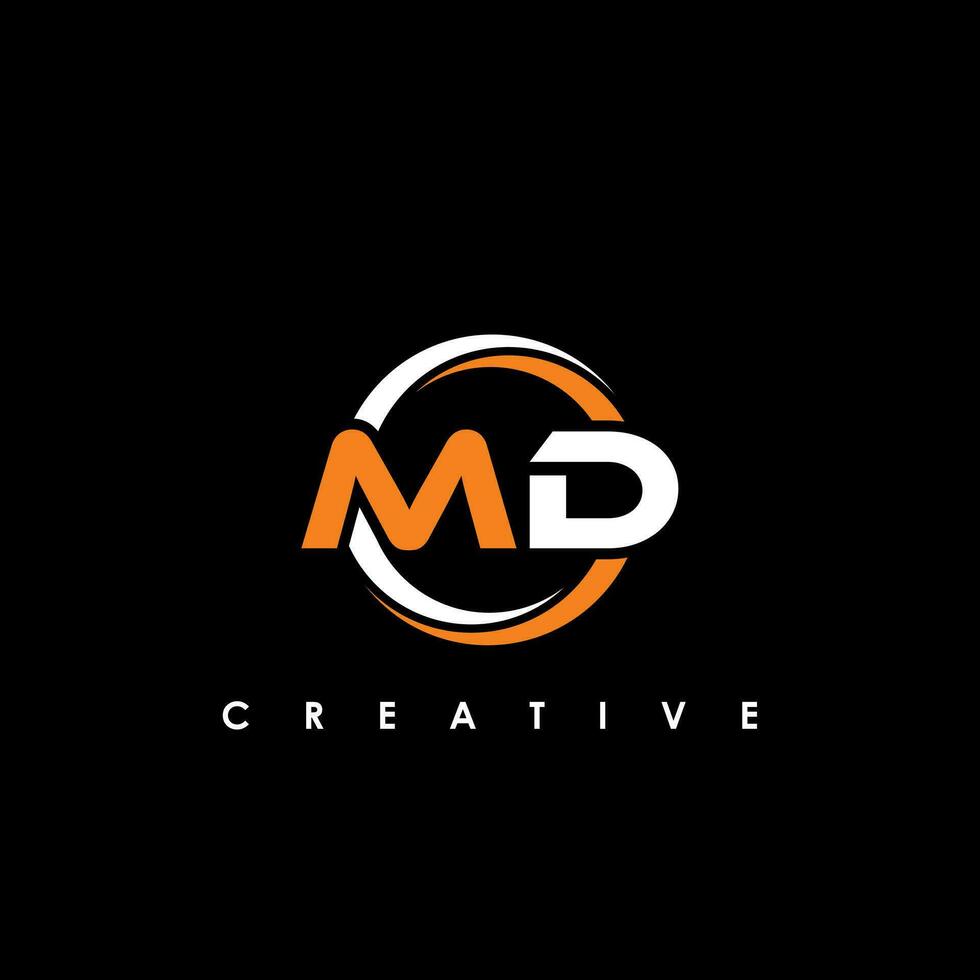 MD Letter Initial Logo Design Template Vector Illustration