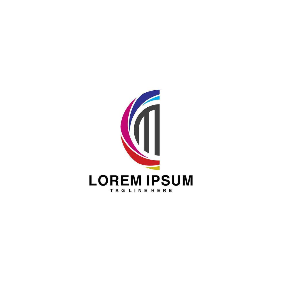 CM, MC Letter Initial Logo Design Template Vector Illustration