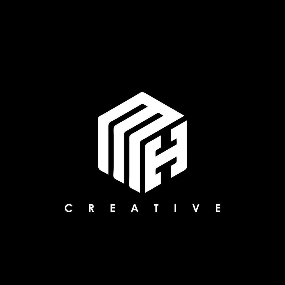 MH Letter Initial Logo Design Template Vector Illustration