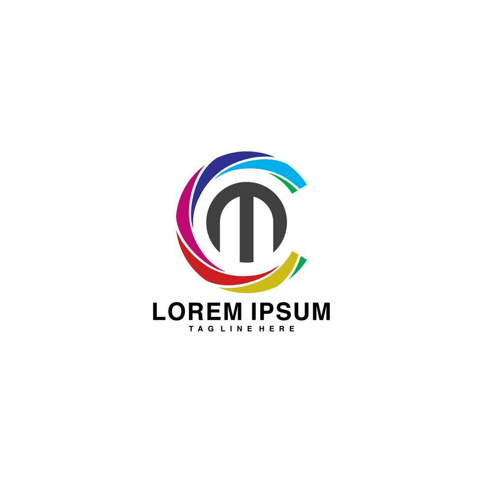 CM, MC Letter Initial Logo Design Template Vector Illustration