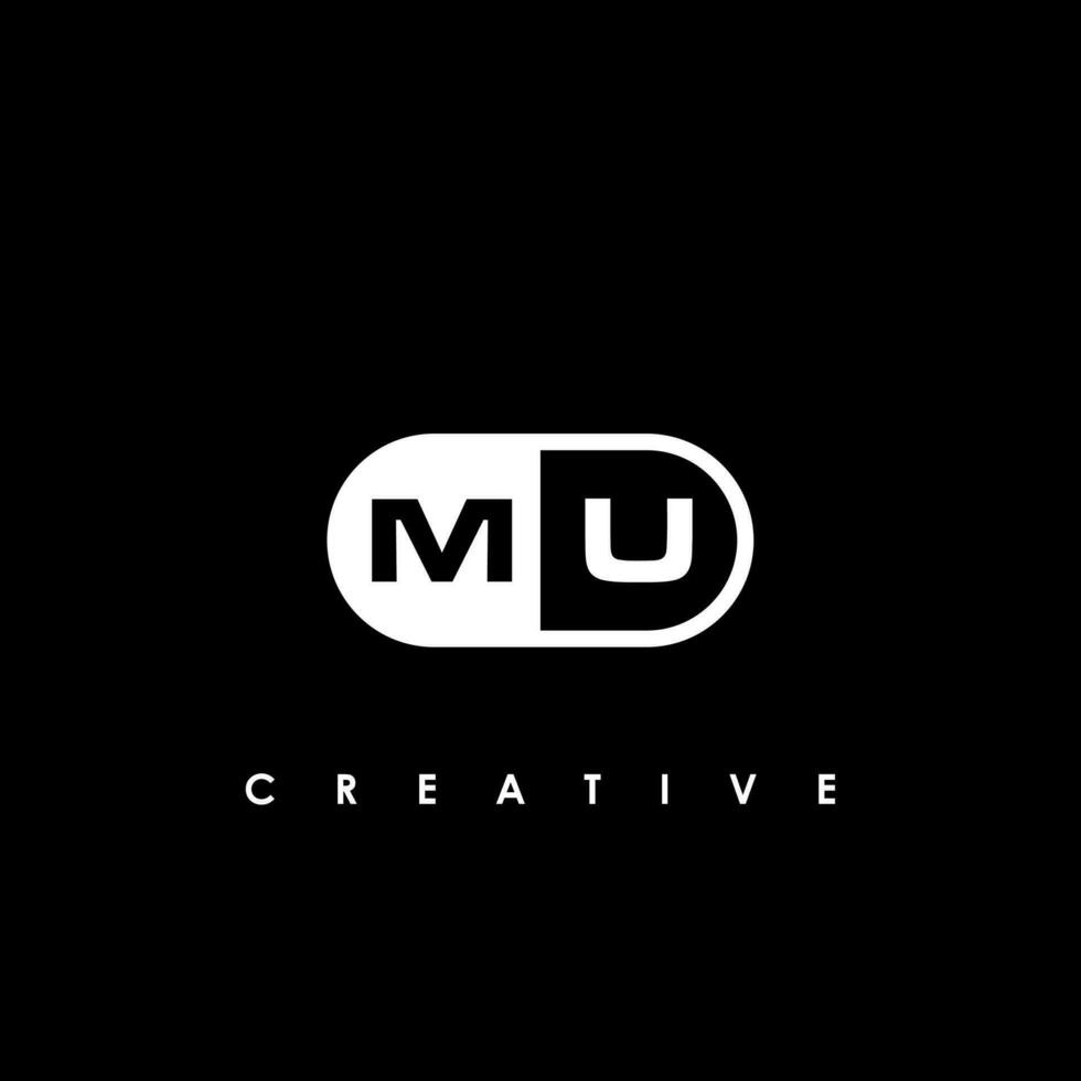 MU Letter Initial Logo Design Template Vector Illustration