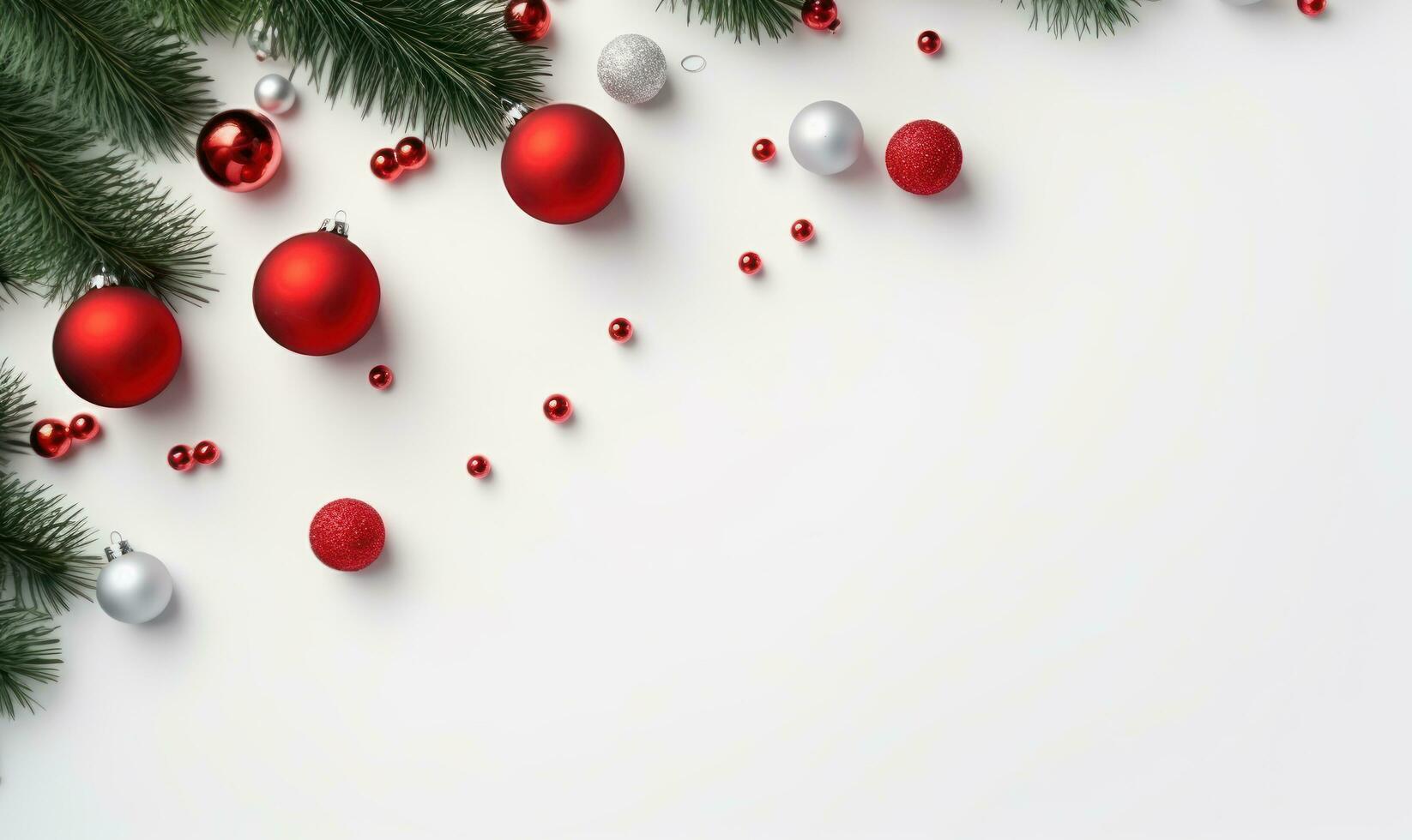 christmas frame border white background AI Generated photo