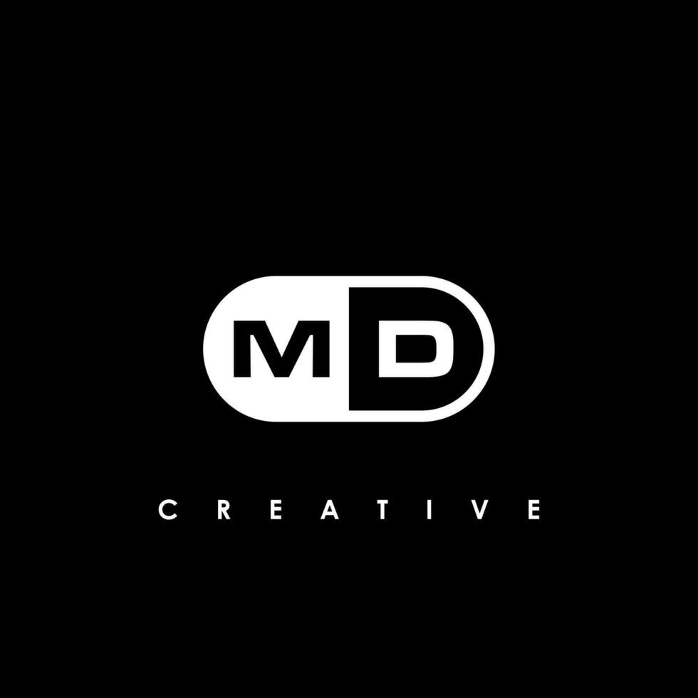 MD Letter Initial Logo Design Template Vector Illustration