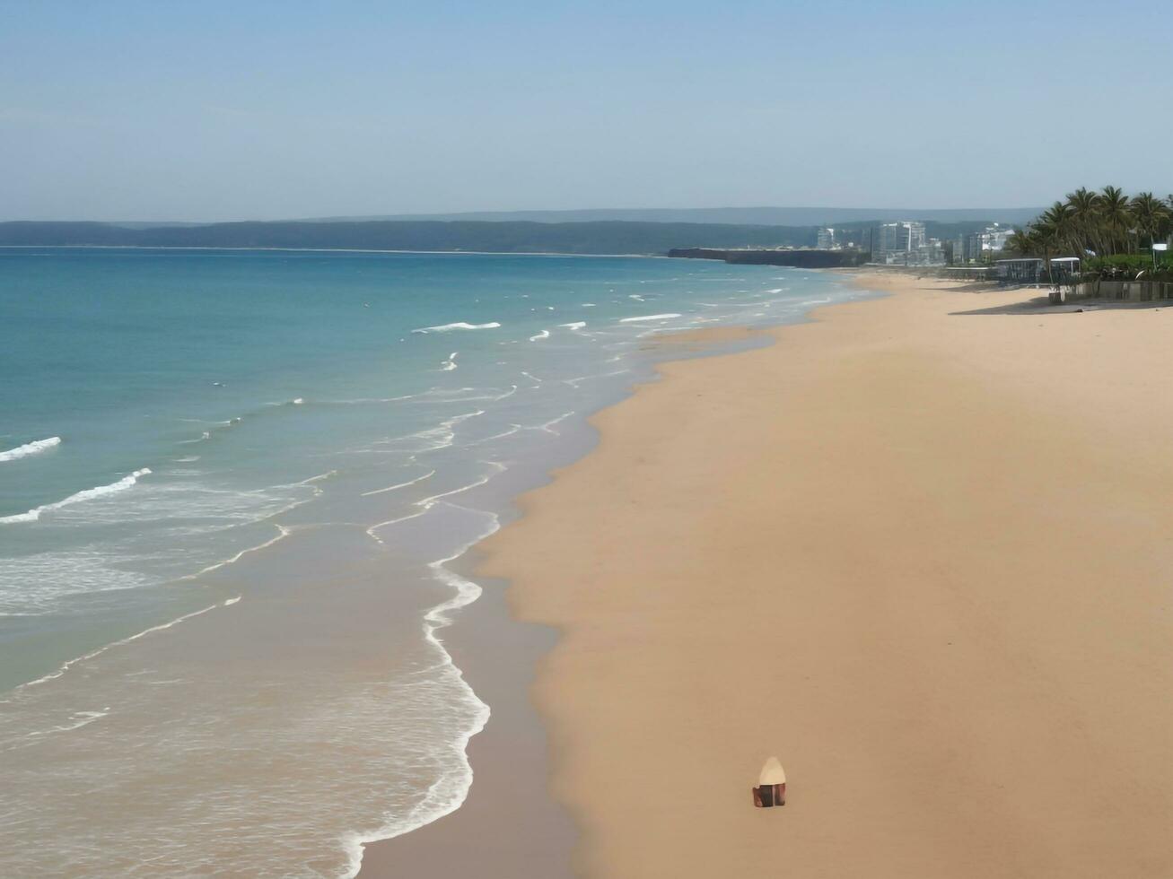 playa hermosa cerca arriba imagen ai generado foto