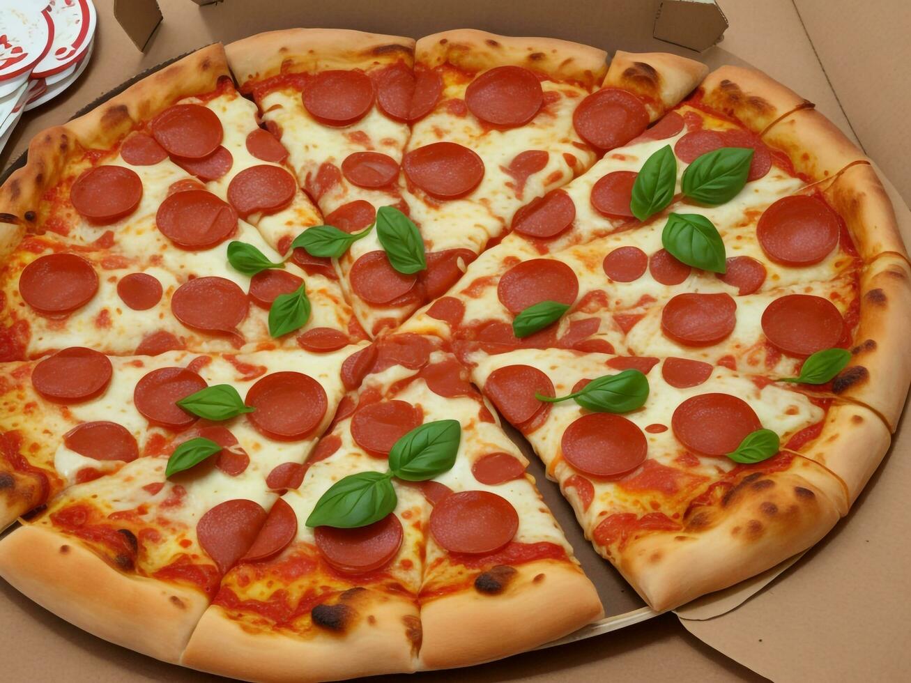 pizza beautiful close up image ai generated photo