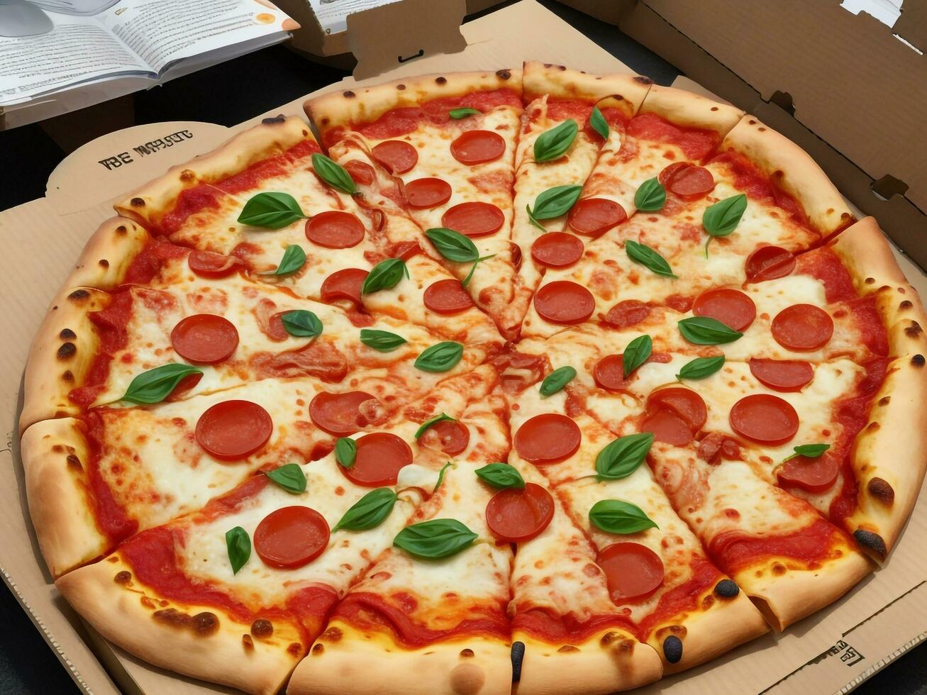 pizza beautiful close up image ai generated photo