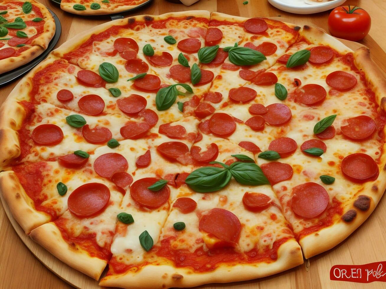 pizza beautiful close up image ai generated photo