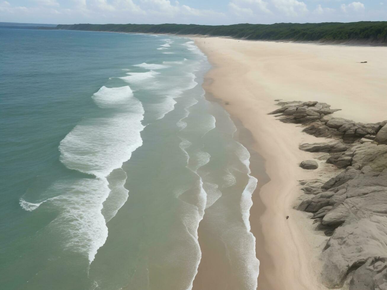 playa hermosa cerca arriba imagen ai generado foto