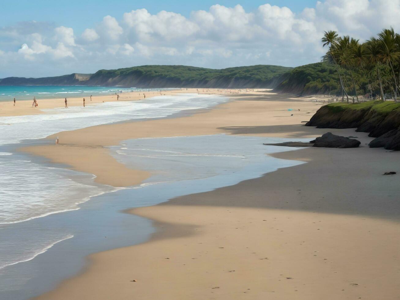 playa hermosa cerca arriba imagen ai generado foto